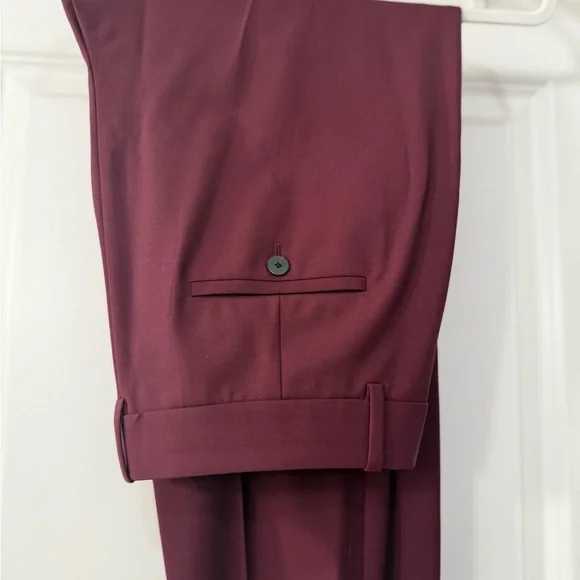 Theory Burgundy Tailored Blazer + Slim Tapered Pants (Excellent Condition) - Picture 8 of 8